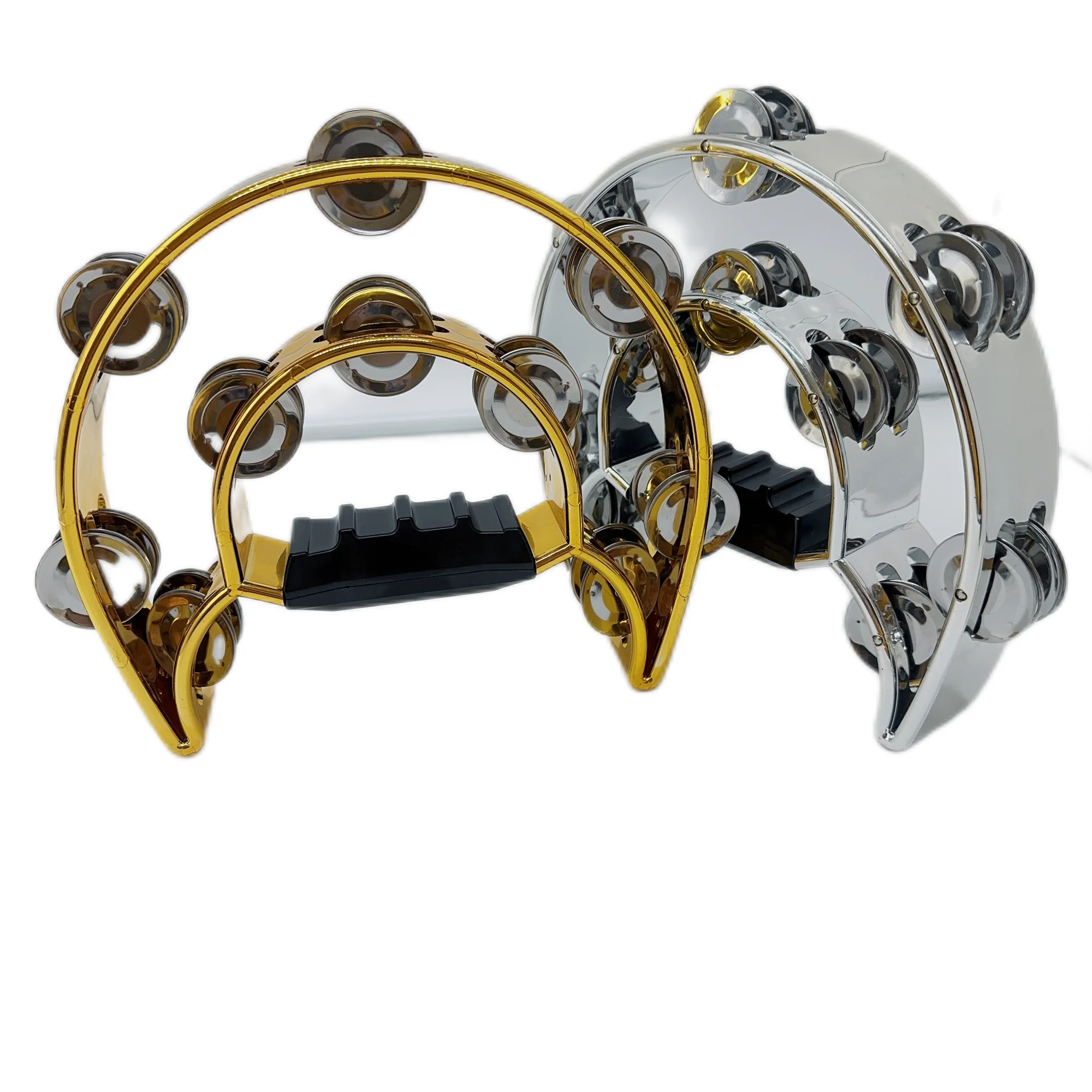 New Product Unisex Plastic Tambourines for Children Educational Toy Gold Tambourine