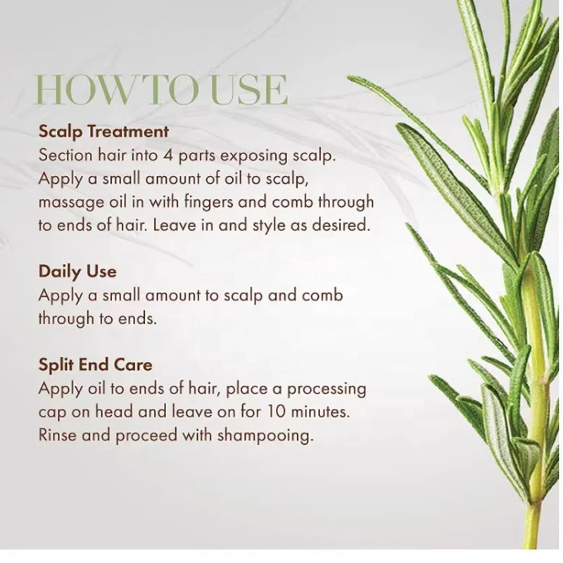 MIELLE Natural Organics Rosemary Mint Scalp Parting Hair Strengthening Nourishing Conditioning Hair Oil