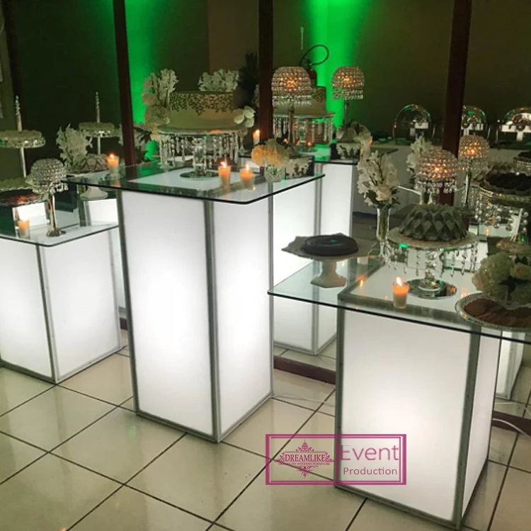LED lighting furniture high table cocktail bar table for party and wedding