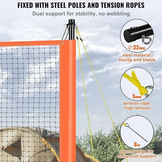 BM04B Competitive Price Badminton Set With Net, Badminton Net Pole, Badminton Net Factory In China