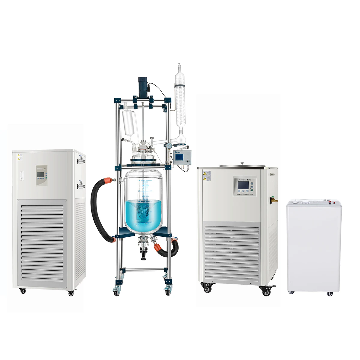 CE 50Liter Chemical Laboratory Cylindrical Two Layer Jacketed High Borosilicate Glass Reactor Factory Price