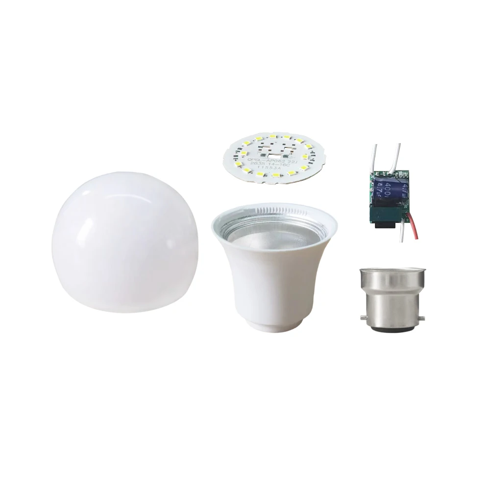Fujiram Ce CB 165-265V 85-265V B22 E27 5W 7w 9w 12w 15w 18w led bulb raw material skd led bulb parts raw material 9w led bulb