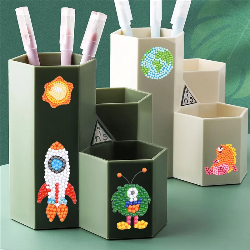 Wholesale Cartoon Child Diamond Mosaic Stickers Giraffe Dolphin Elephant Panda Owl Refrigerator Book  Phone Decor Sticker