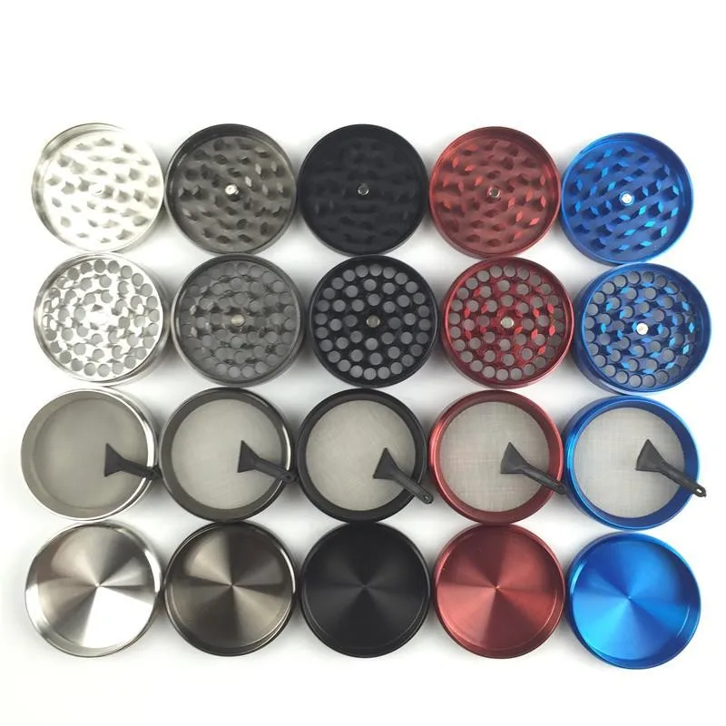 Wholesale Metal Zinc Alloy Tobacco Custom Grinder 4 Layer 50MM 63MM Metal Zinc Alloy Tobacco Herb Grinder Hand Muller Smoke Crus