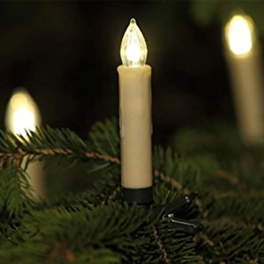 Newish hot selling remote control dimmable wireless Christmas tree decorations clip led candle light