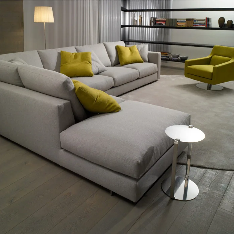 Modern Style Minimalis Salon Fabric Sectional L Couch Living Room Sofas Set Home Furniture