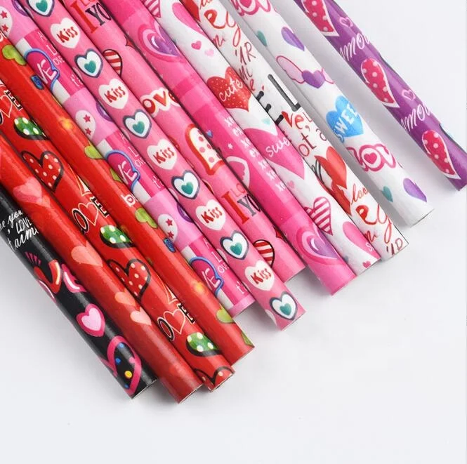 Elementary school students learn Xmas Wooden HB Pencils Christmas Valentine Halloween Easter cartoon 12 color pencil
