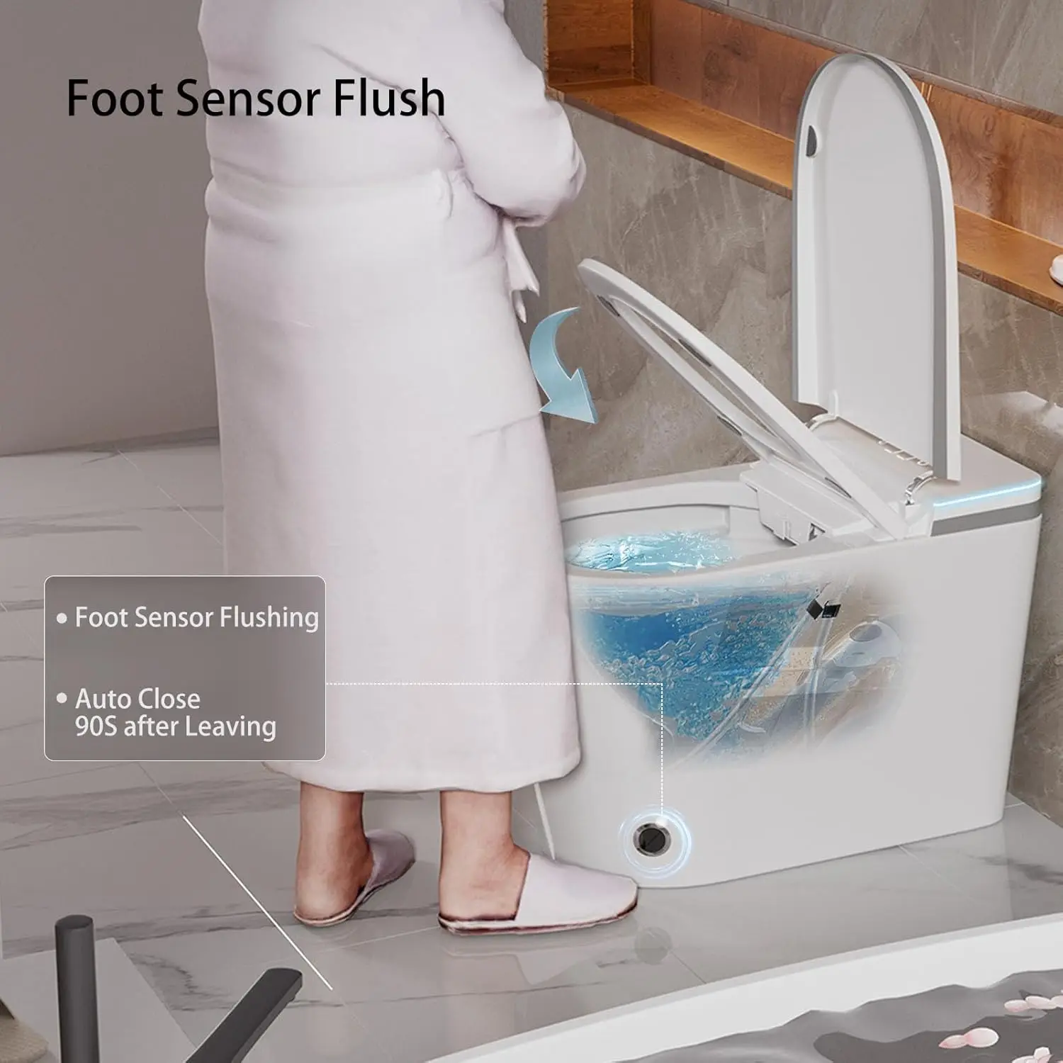 Luxury Hotel Suite Smart Flushing Toilet Home Bathroom Smart Water Flush Toilet Modern Sanitary Ware Smart Toilet