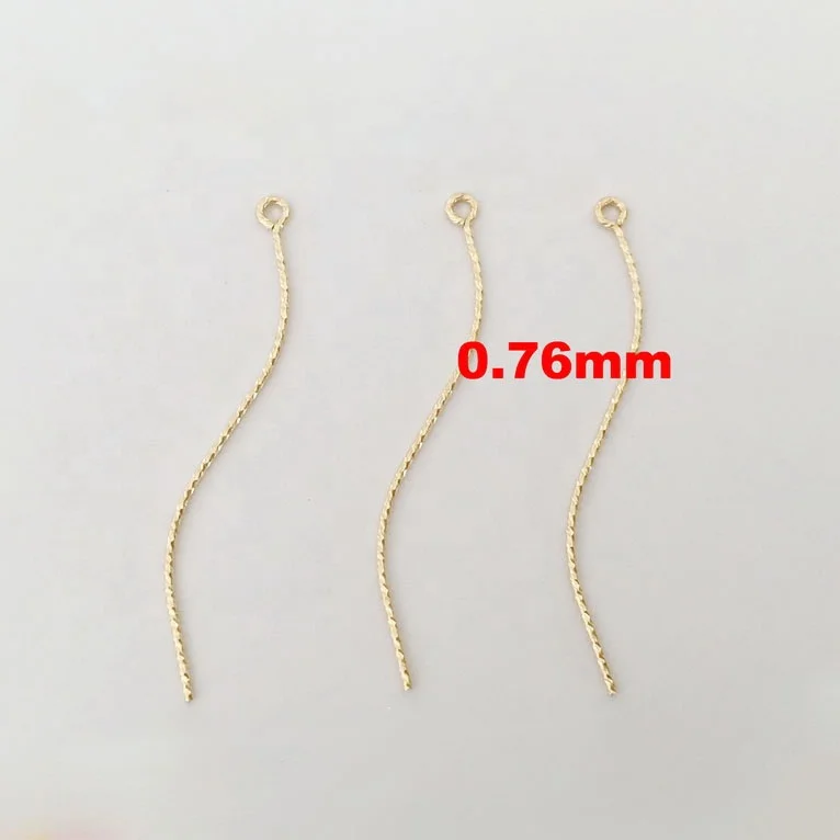 14K Gold Filled Permanent Jewelry Findings Curved Sparkle 9 Eye Pins Needles For DIY Earring Pendant Making
