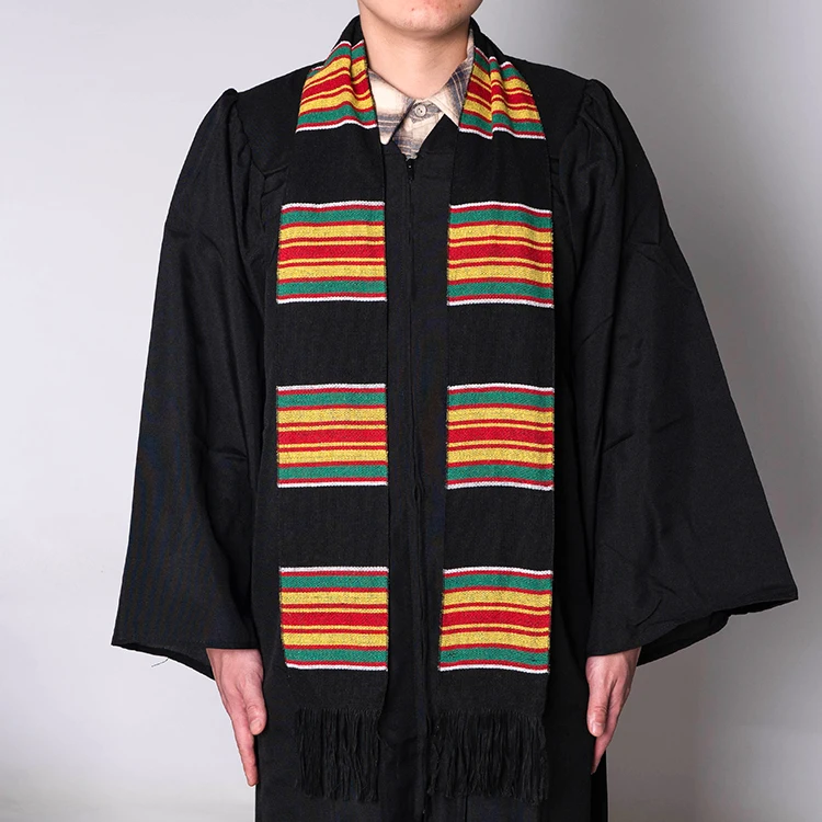 2023 High Quality Adult Kente Cloth Design University Honor Stole Gown College Graduation Sash Custom