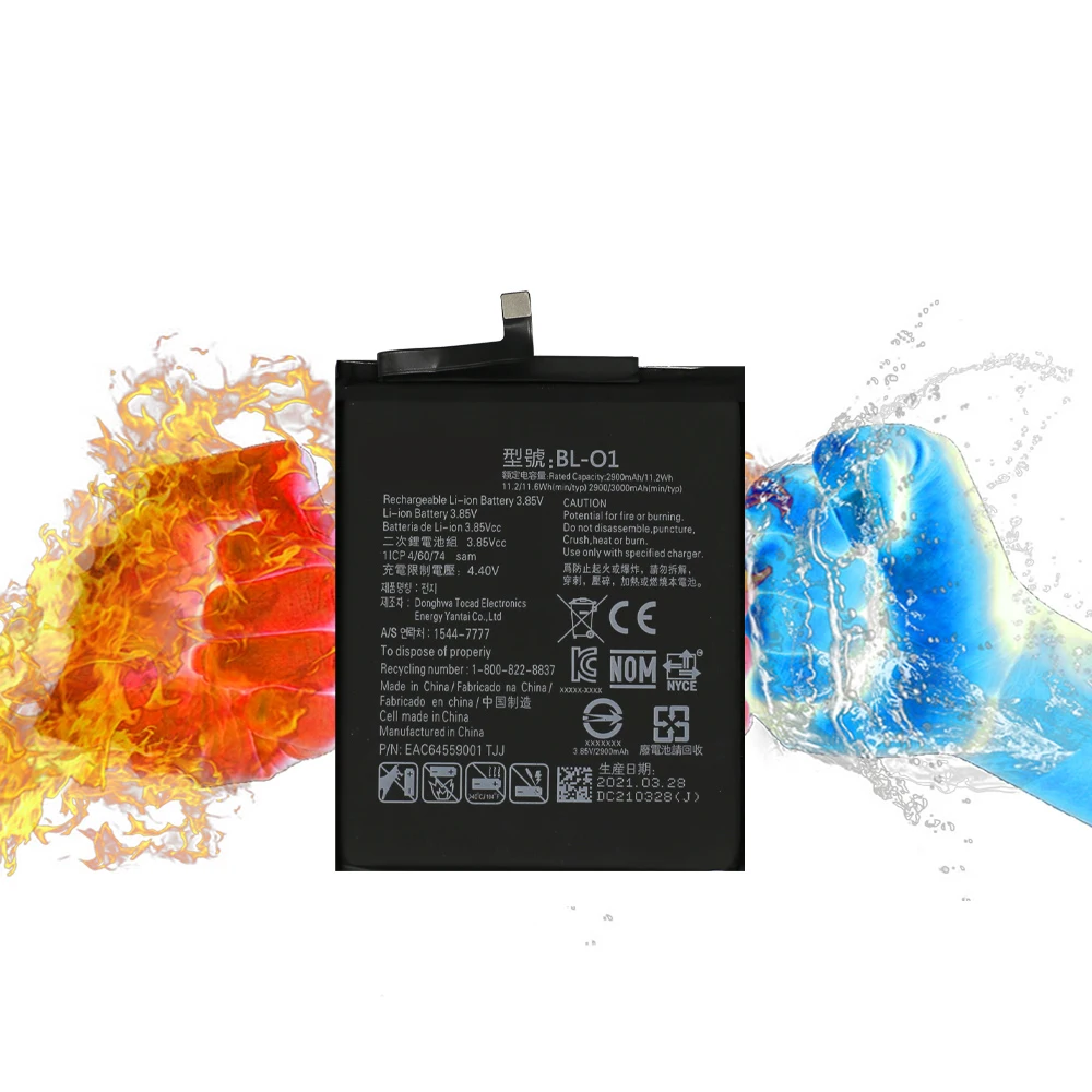 Original Rechargeable Battery BL-O1 for LG K20 2019 K8 + LM-X120EMW 3000mAh 3.84V