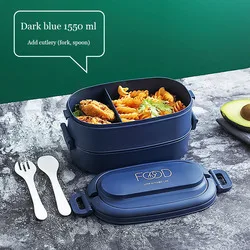 Wholesale PP Plastic Lunch Box 2 Layer With Cutlery And Bottle Insulated Leakproof Bento Lunch Boxes Bag Set