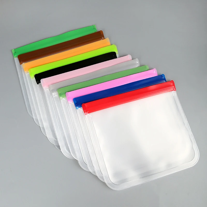 High Quality Custom Recyclable Frozen Self-sealing Transparent Frosted PEVA  Snack Fruit Storage Bag