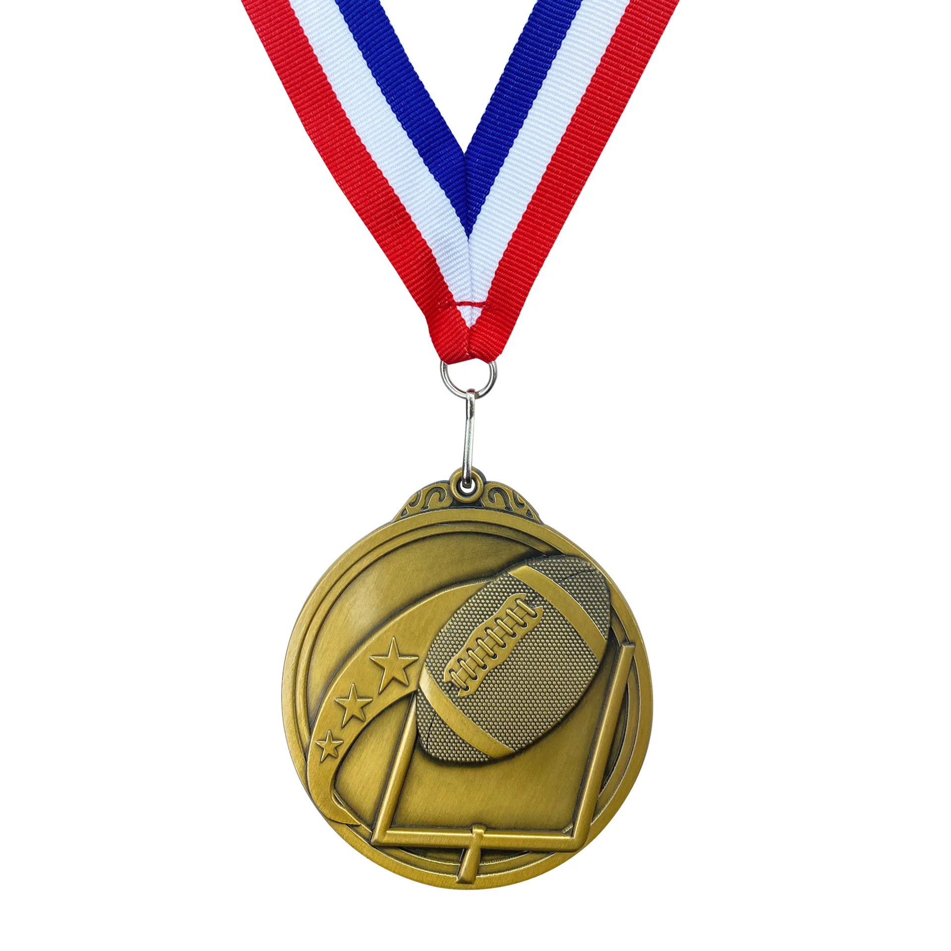 Custom rugby Race Medalls Ribbon Blank Gold Metal Sport Award Trophy Medal