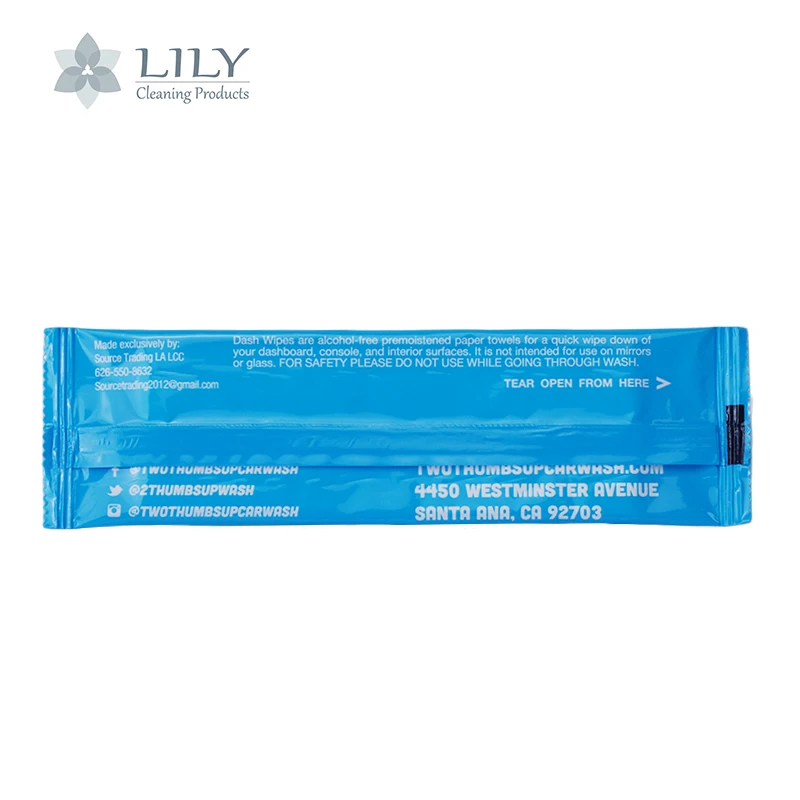 Custom Logo Individually Packed Car care Wipes Interior Dashboard Leather Non-alcoholic Cleaning Wet Wipes dash wipes
