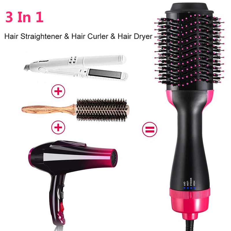 
professional with blow dryer 4 in 1 pink brush hair iron hair brush blow dryer 