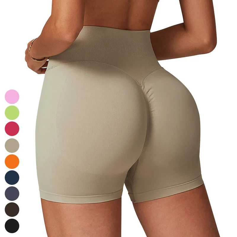 Summer Quick Dry Running Sports Hot Shorts Scrunch Butt Lift High Waist Short Fitness Leggings Seamless Yoga Shorts For Women