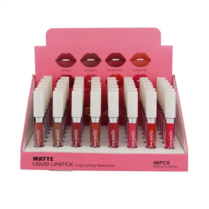 Shop pop cardboard countertop stationery series pencils lipstick display rack small PDQ paper pen display box with LCD screen