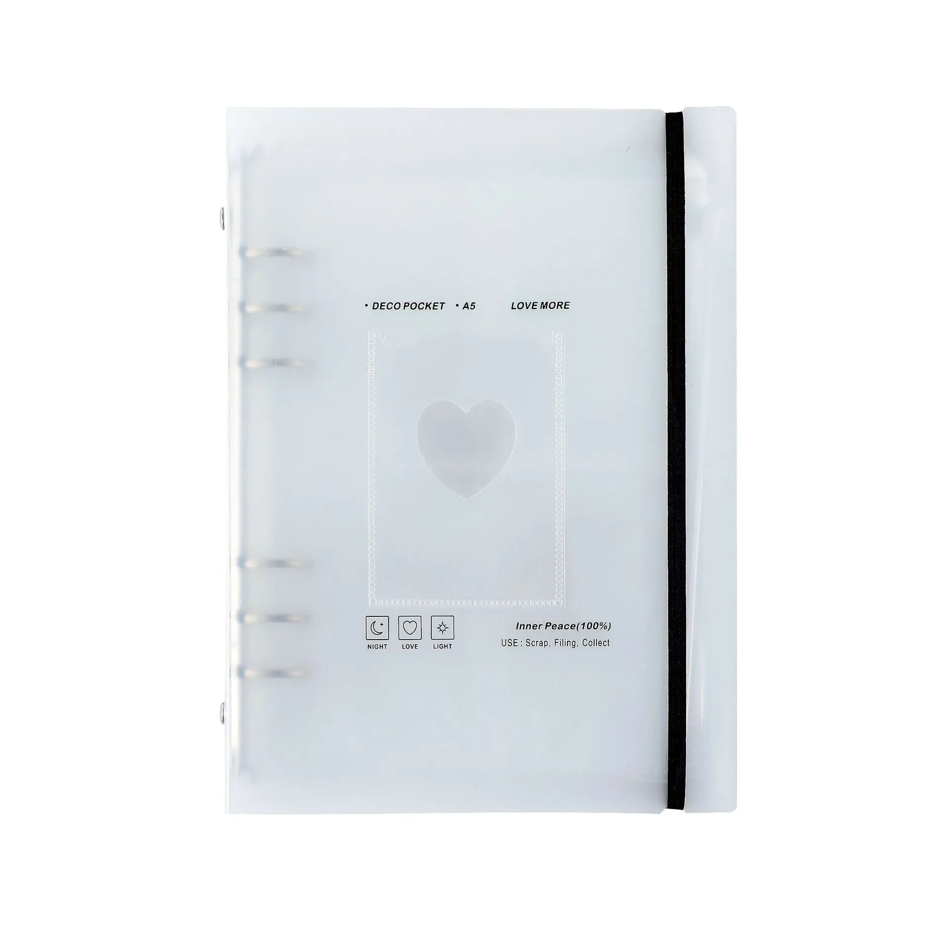 Korean style transparent hand ledger six hole  binder student girl PVC album book cover A5 PVC diary Journal notebook