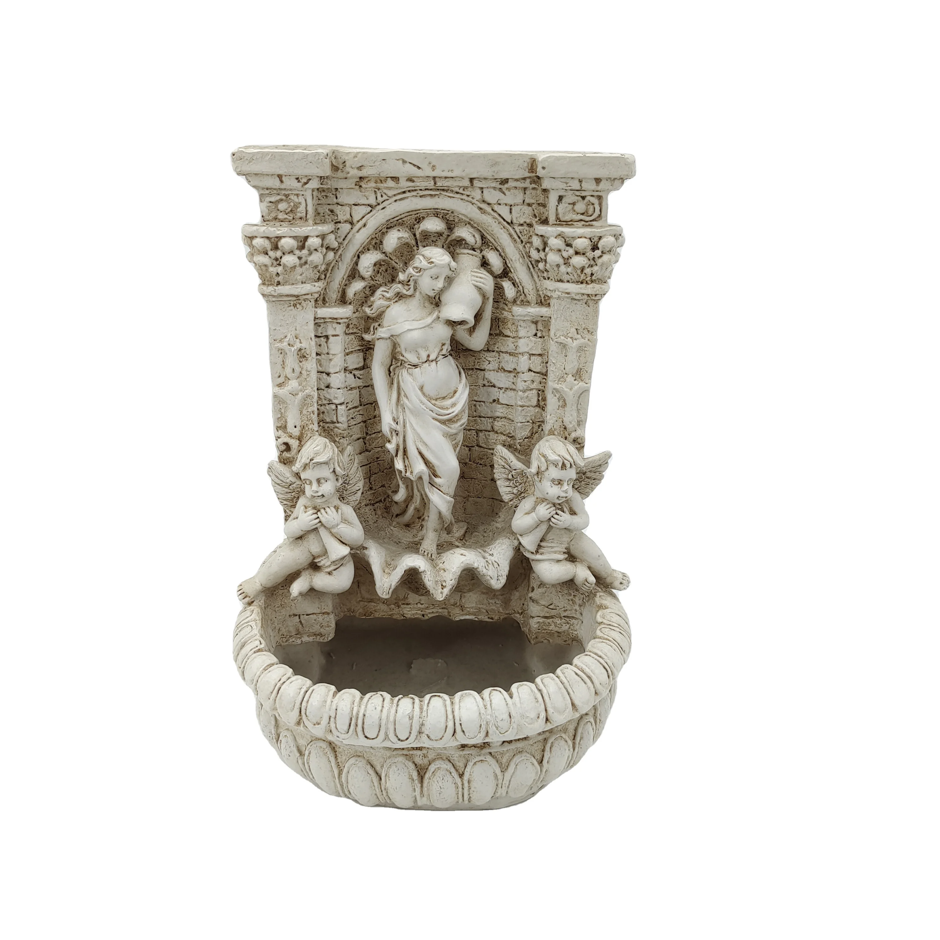 Indoor Waterfall Desktop Decoration Resin Europe Folk Art for Home Tabletop Water Fountain Sad Women Wall Fountain Acceptable