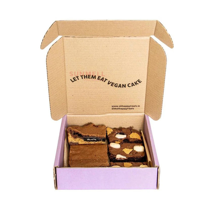 Eco Friendly Corrugated Brownie Packaging Box Custom Printing Mailer Box Corrugated Mailer Box For Cake