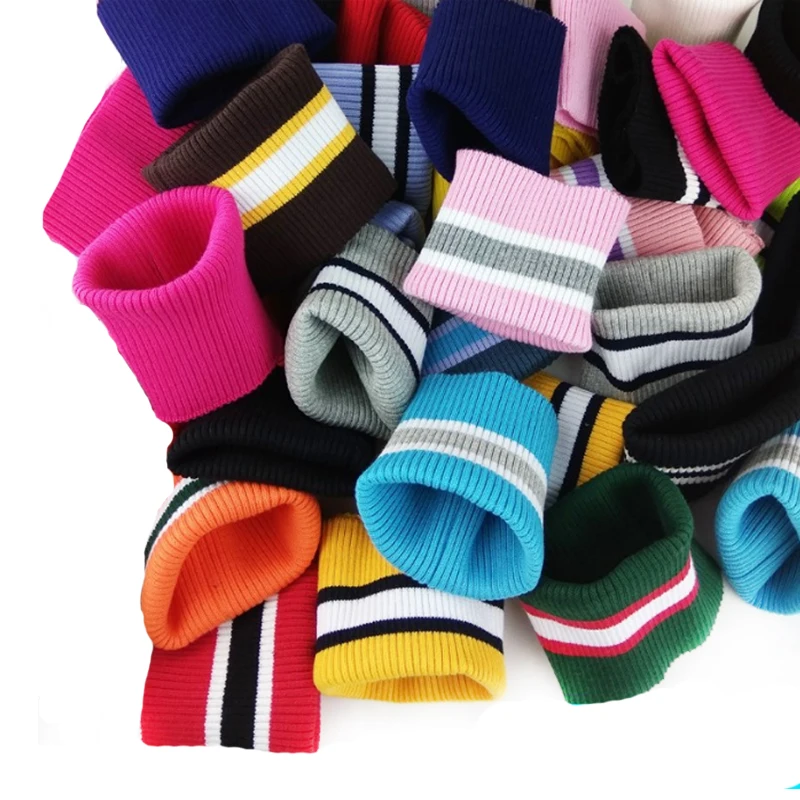 Stock Wholesale  95%Cotton 5%Spandex Ribbed Knit Cuffs For Jacket Bomber  Clothing Accessories