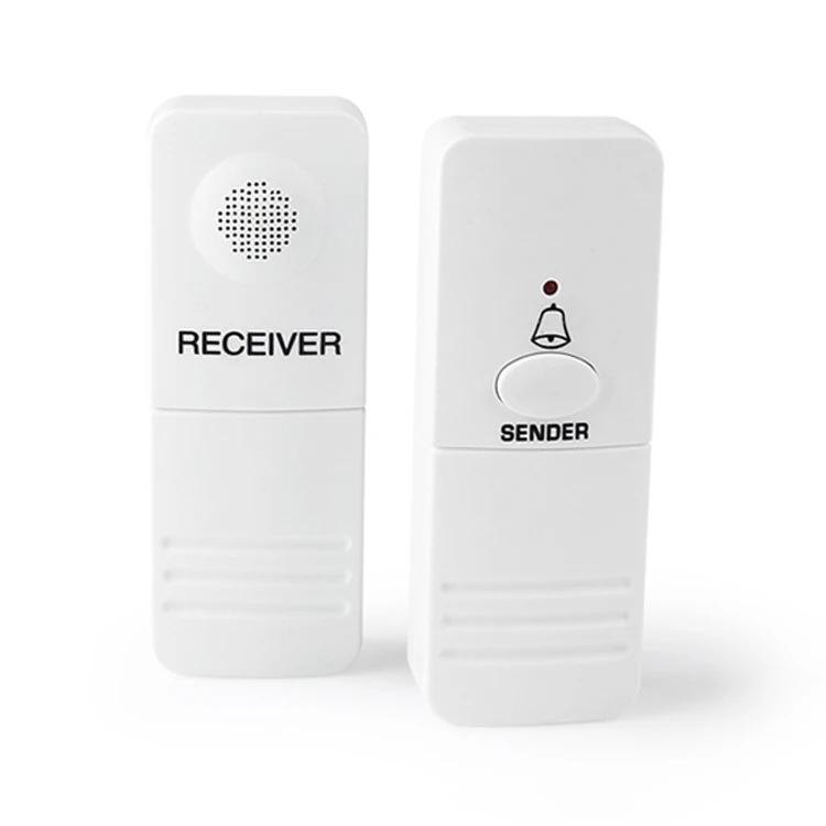 White Double Dingdong DC 433MHz Remote Control Push Button Wireless Door Bell Doorchime