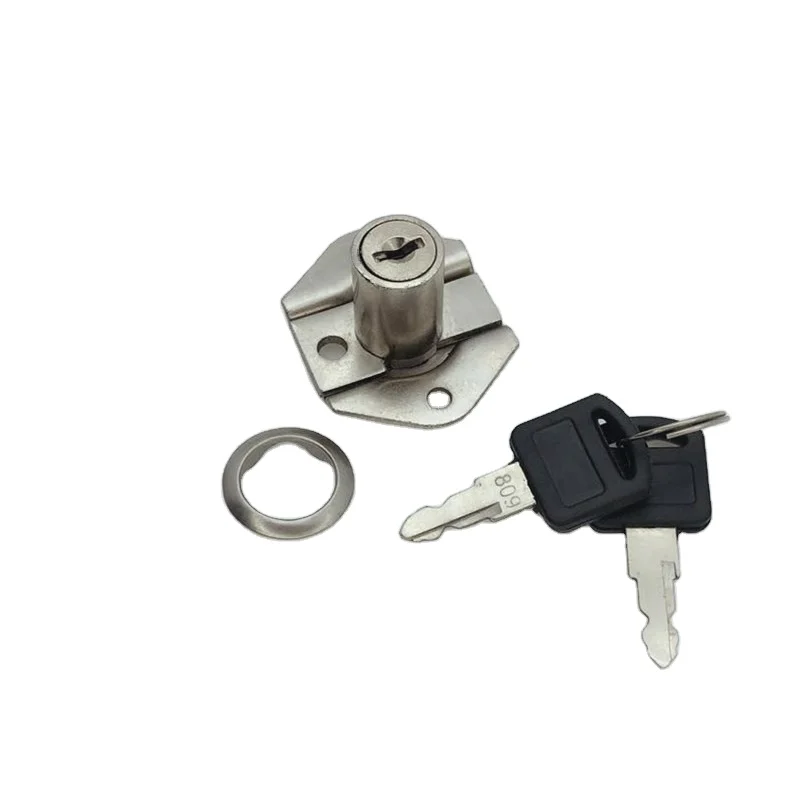 137 Iron Nickel Plated Drawer Lock Plastic Core Cabinets Lock