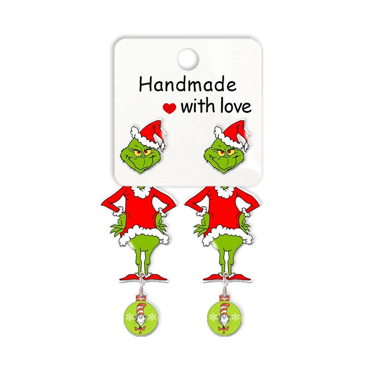 Cross-border Hot-selling Christmas Earrings Cartoon Green Monster Frog Studs Earrings Three-dimensional Animal Jewelry