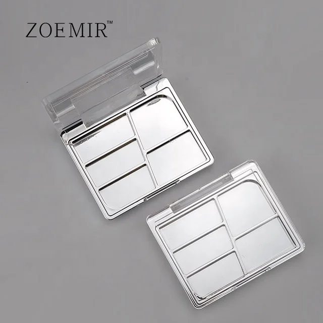 Silver metal eyeshadow palette empty 5 color wholesale brow concealer palette empty container free sample