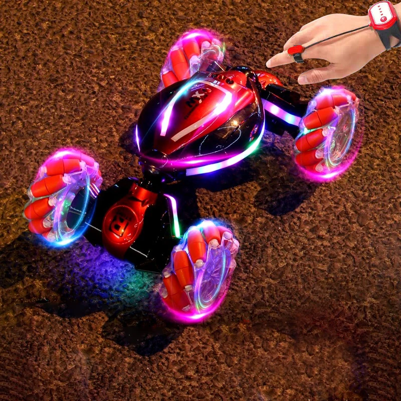 Wholesale 1:10 4Wd drift RC car 12CH gesture-sensing stunt car toys voice induction twisting car toy