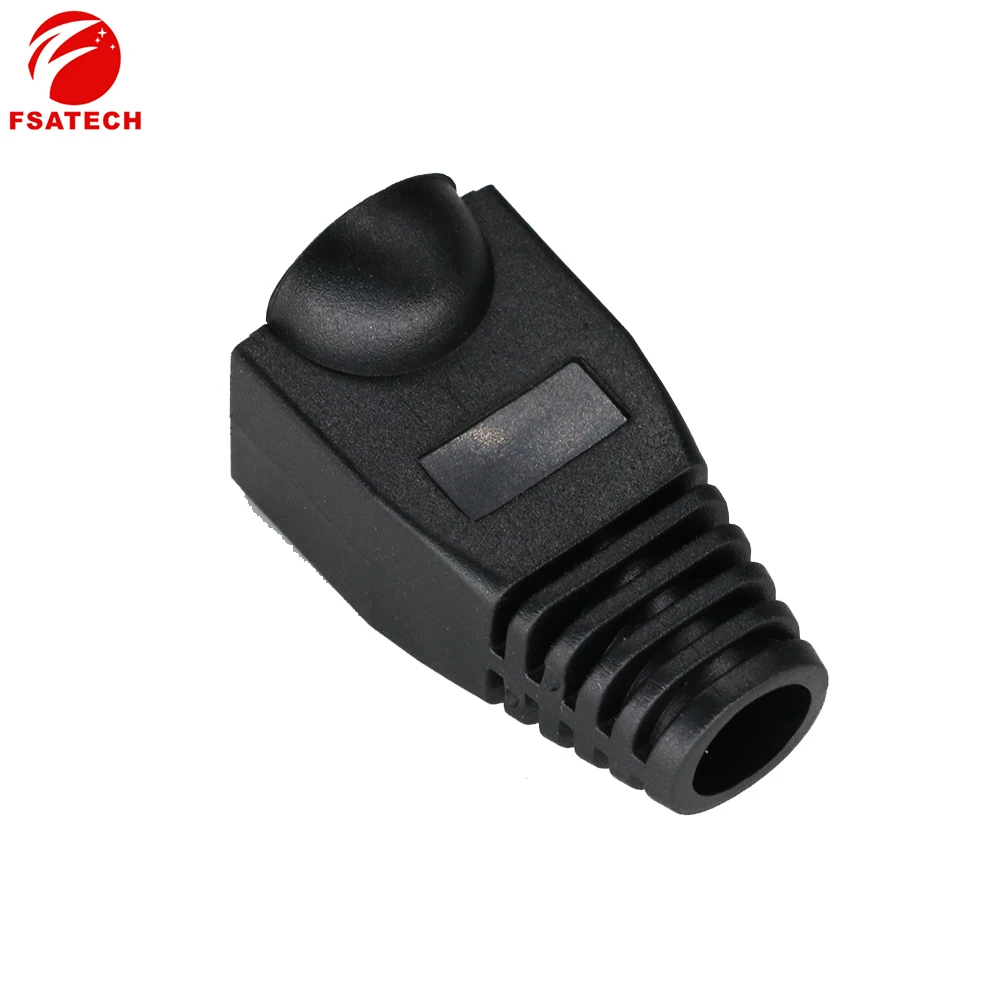 Сетевой разъем FSATECH Ethernet RJ45 прозрачная головка многоцветная оболочка защитный резиновый Соединитель с