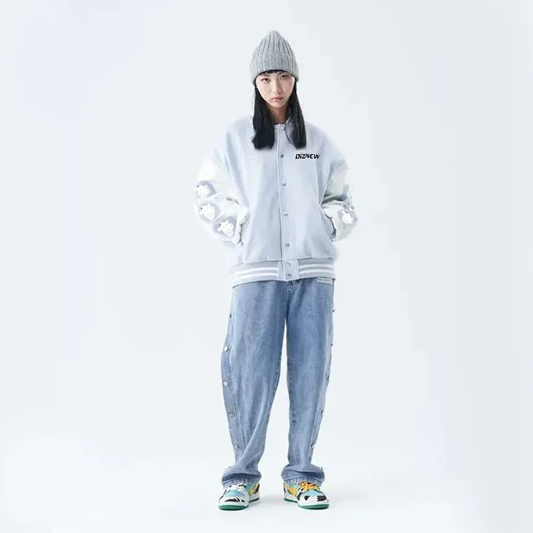 DiZNEW plus size custom logo youth manufacturers women letterman jackets