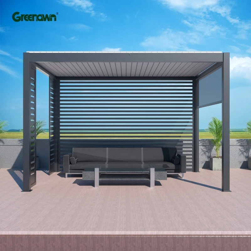 Environmental Friendly Waterproof Louver Garden Bioclimatic Aluminum Pergola Roof Sunroom