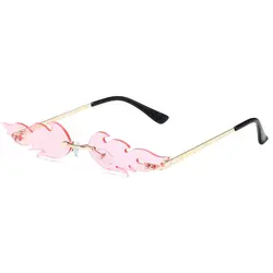 Flame Sunglasses Personality Fashion Trend Sunglasses Metal Rimless Party Glasses