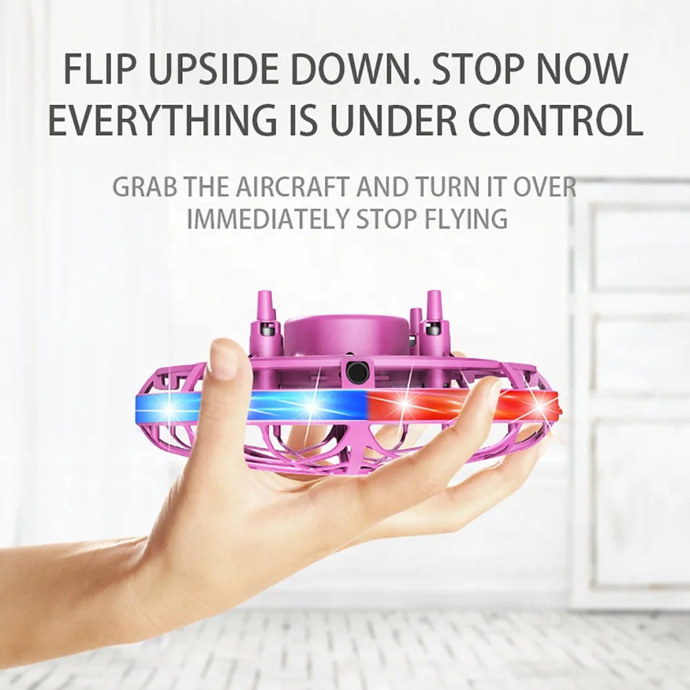 2022LED Hand Operated UFO Drone for Kids Flying Ball Drone Light Up Toys for Boys and Girls