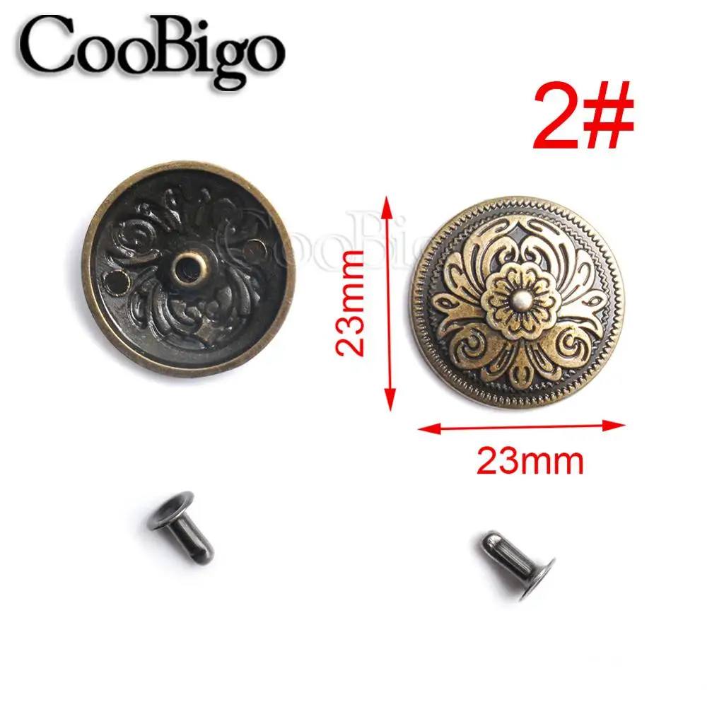 100 компл./упак. оловянные заклепки для браслета в стиле панк-рок, одежда, сумка для обуви, ошейник для домашних животных, Кожаные детали для рукоделия, Цветочный щит, Орел # GZ102