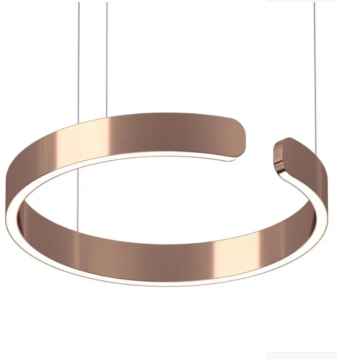 LED Ring Circle Pendant modern stainless steel ring chandelier for ding room restaurant