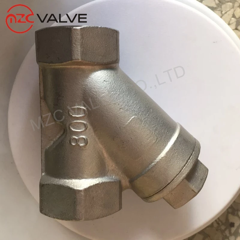 CF8M Y type BSP end check valve with 800WOG