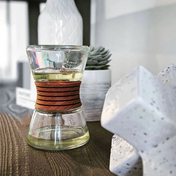 New Model Hourglasswood Nebulizer scent diffuser fragrance air purifier Essential oil waterless aroma diffuser for customized