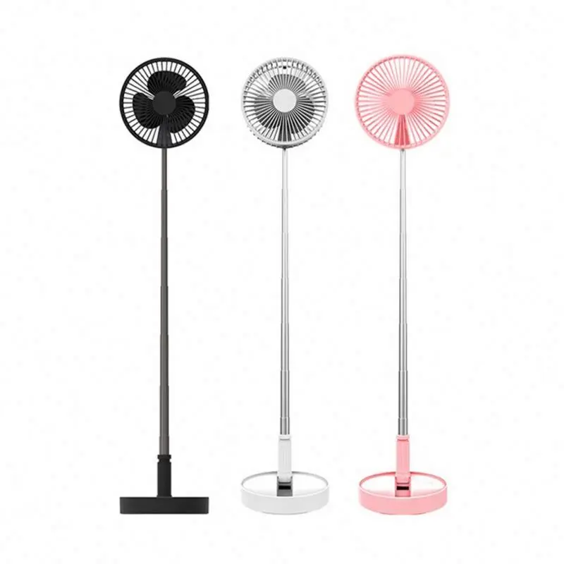Rechargeable Power Bank USB, Folding Electric telescopic Fan with 4 Gears Adjustable Speed Table Fan outdoor Fan/