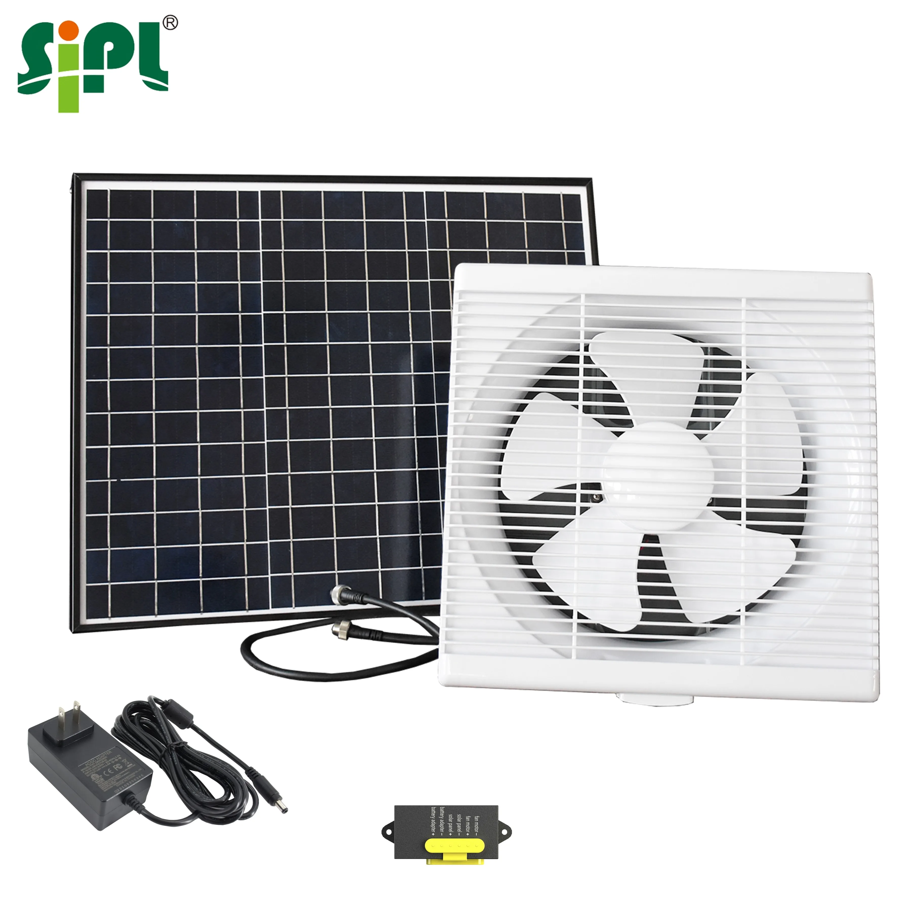Electric Home Appliances Square Shape Window Shutter Plastic Fan Bathroom Kitchen Wall Ventilation Exhaust Fan Solar Powered Fan