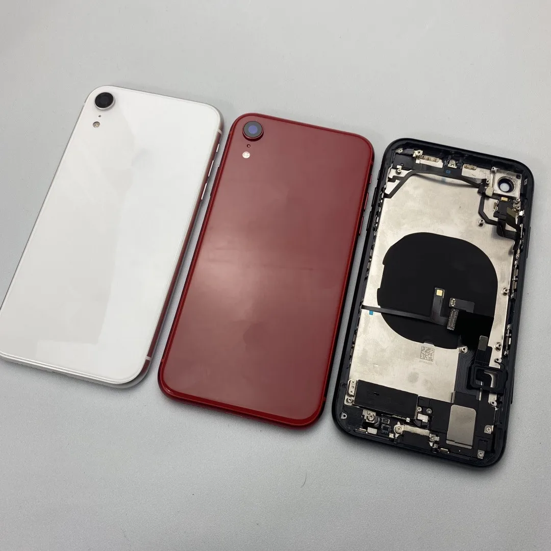 Mobile Phone Back Cover Case Housing Full Body Middle Frame With Logo flex kits parts glass replacement Accessory for iphone xr