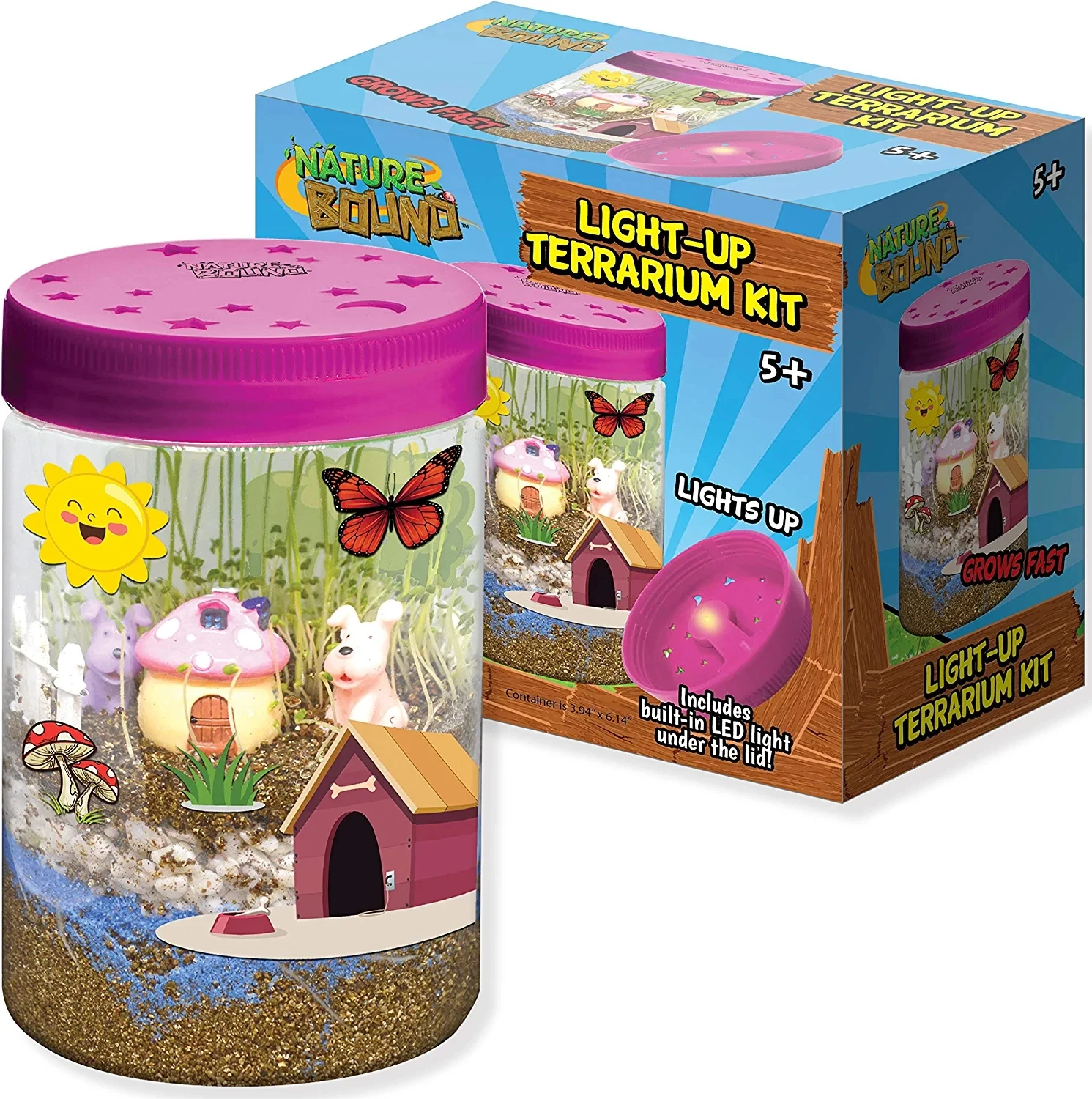 Educational Science Kits Crafts Projects Gift indoor plant growing systems light-Up DIY Terrarium Kit for Kids