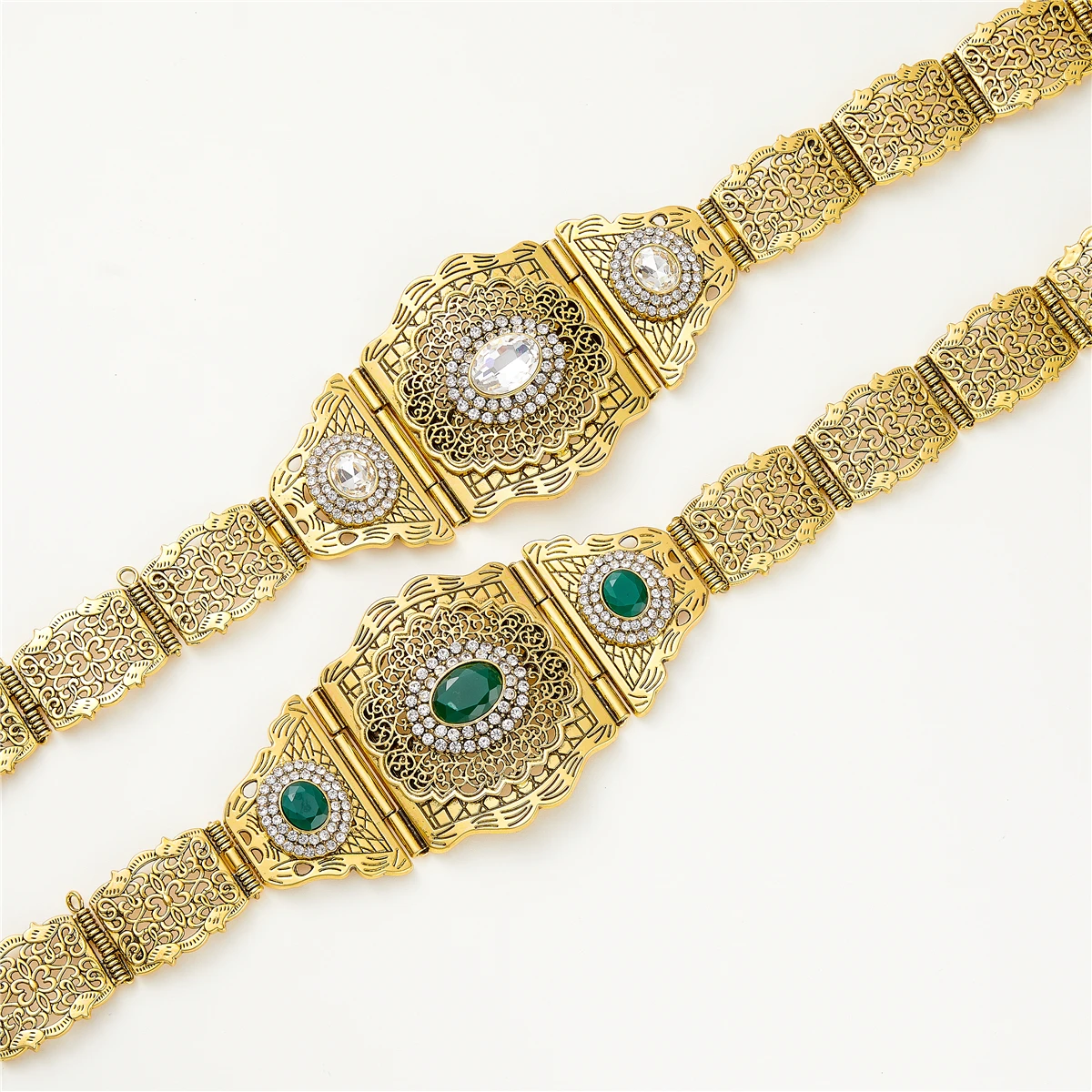 Retro National Style Gem Diamond Moroccan Jewelry Belt