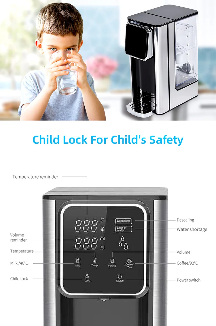 Uf Desktop Filter Tank Ultrapure Water Purification System Built Inhot And Cold Water Dispenser