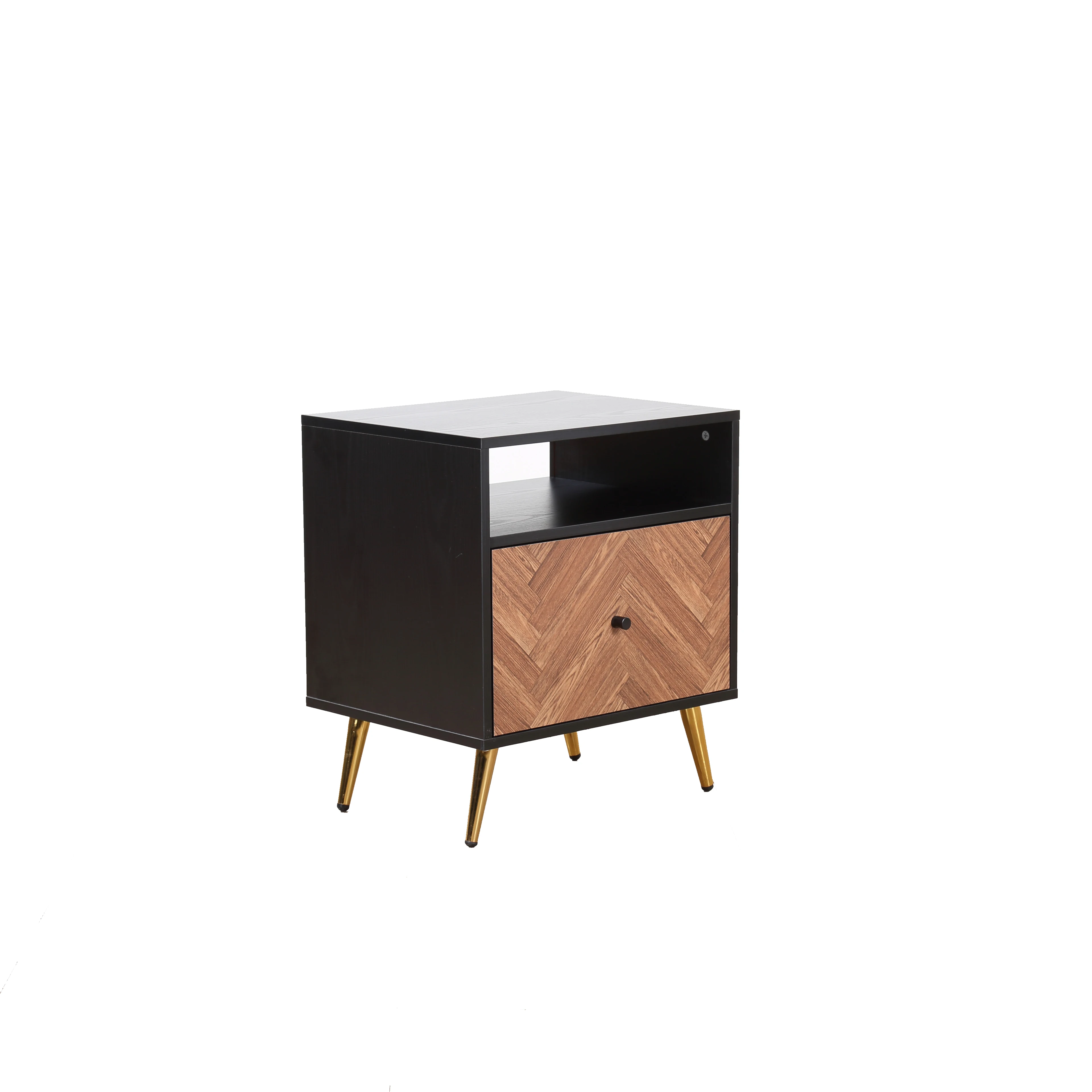 JUSTHOME Modern design night bedside table fashion wood and metal nightstand (1600406754163)
