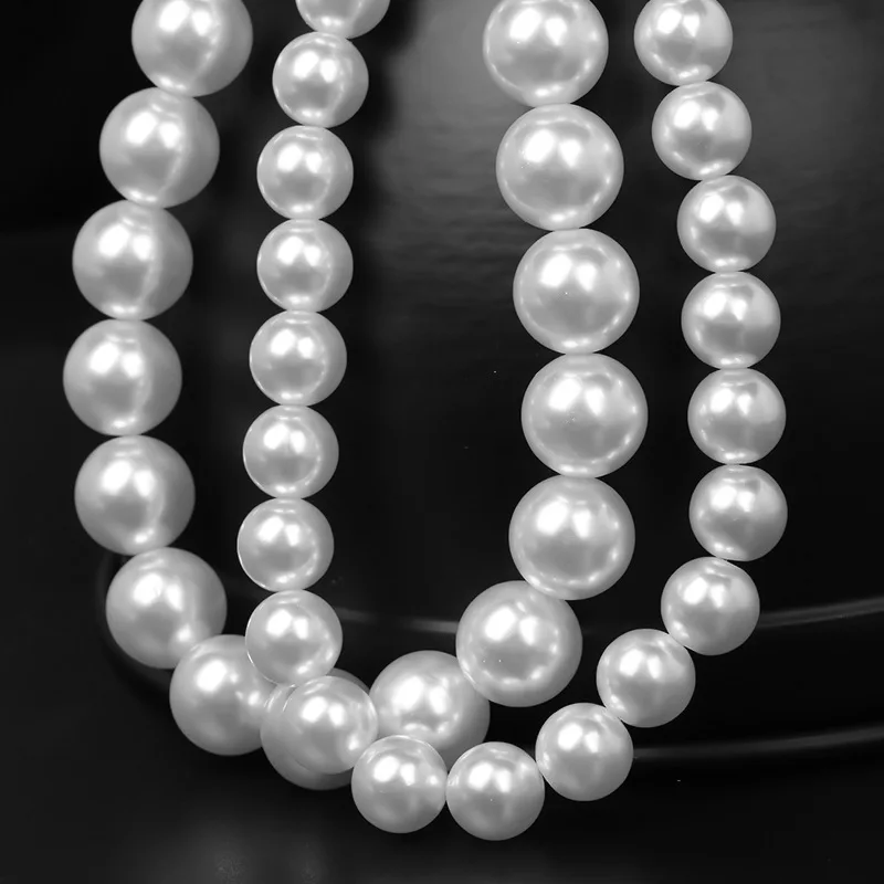 Factory Wholesale 1.5mm-20mm Solid Round ABS Plastic Pearl Beads White Imitation Pearl