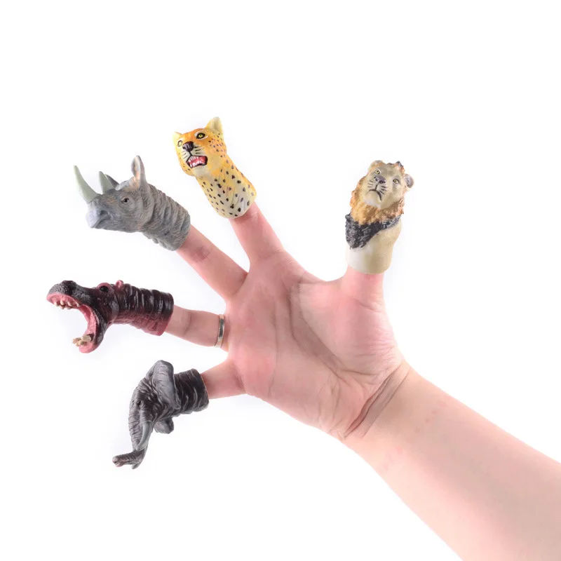 New Hot Sale Finger Puppet Toy Realistic Dinosaur Hand Puppet Toy Animal PVC Picture PCS Plastic Color Material Origin Cartons
