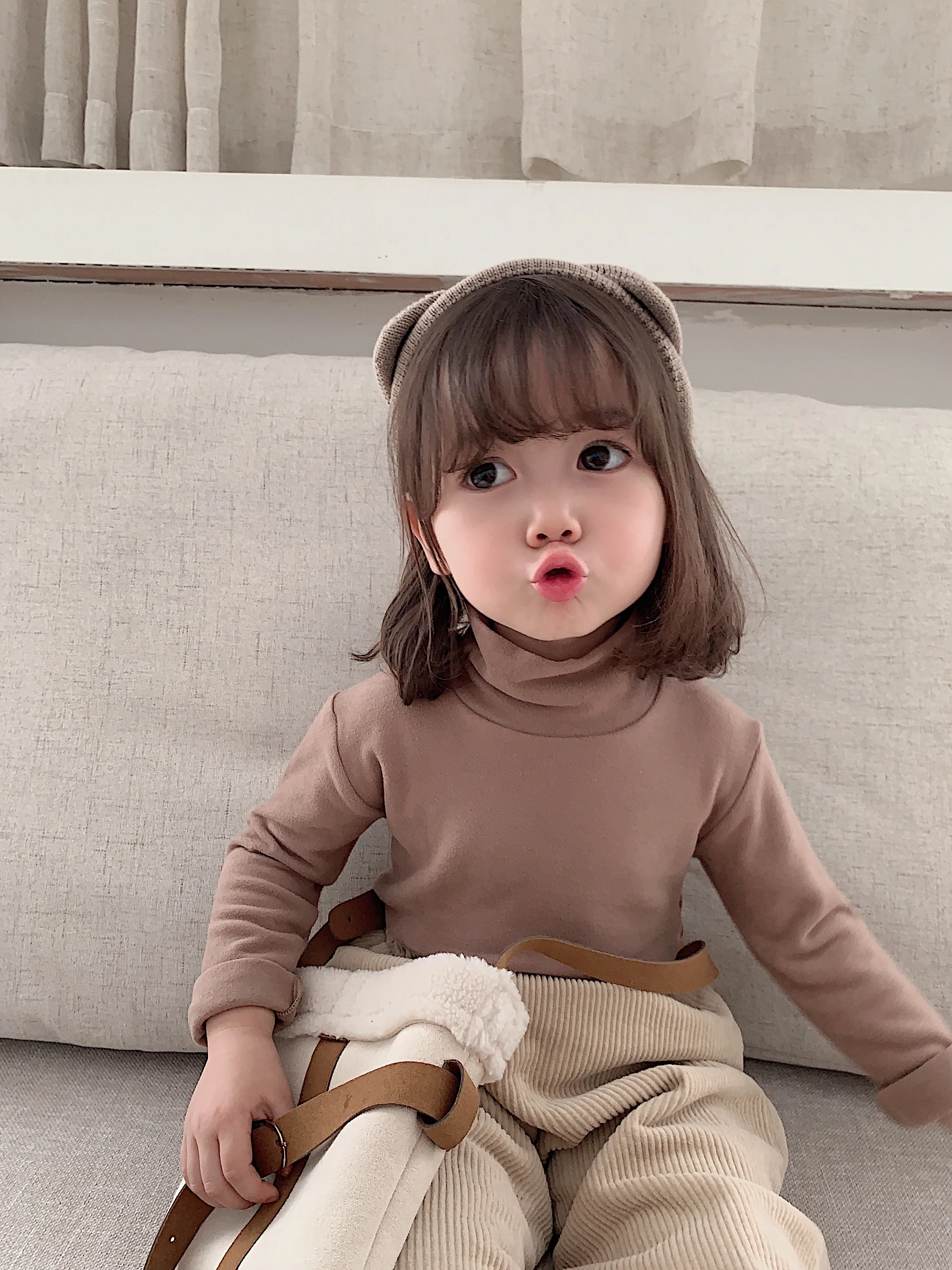 6115/Kids Long Sleeves Basic T Shirts Children Blank Plain T Shirts In Bulk For Custom  100% Cotton turtleneck t shirts